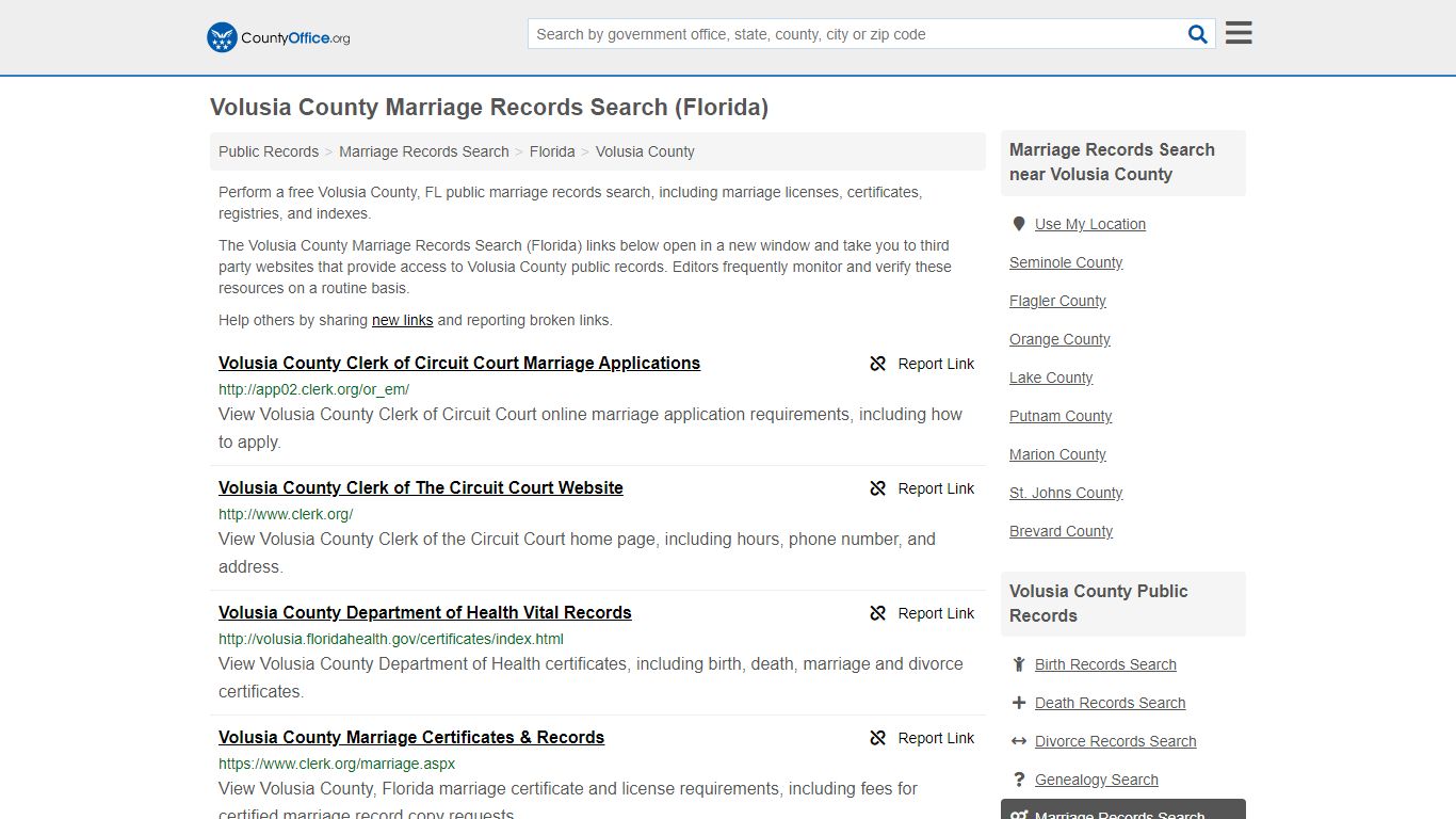 Marriage Records Search - Volusia County, FL (Marriage ...